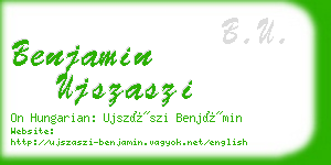 benjamin ujszaszi business card